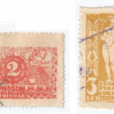 *Romania, lot 860 cu 2 timbre fiscale locale Timisoara, 1923, oblit.