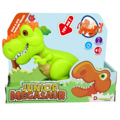 Dinozaur Junior T-Rex cu lumini si sunete - Verde foto