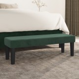 Banca Gossi verde inchis, 100x30x30 cm, catifea,multifunctionala