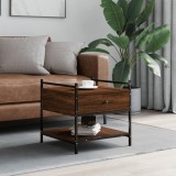 Gossi masuta de cafea, stejar maro, 50x50x50 cm, lemn prelucrat
