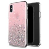 Husa TPU WZK Star Glitter Shining pentru Apple iPhone 7 / Apple iPhone 8 / Apple iPhone SE (2020), Roz