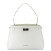 Geanta dama David Jones crem, 2 compartimente, piele ecologica, de mana si umar, uni, stil casual, 21x30x12 cm