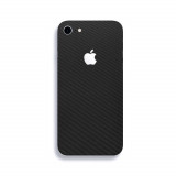 Set Folii Skin Acoperire 360 Compatibile cu Apple iPhone 7 - ApcGsm Wraps Carbon Black, Negru, Silicon, Oem