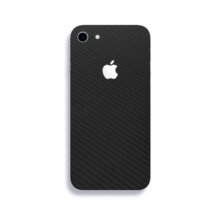 Set Folii Skin Acoperire 360 Compatibile cu Apple iPhone 7 - ApcGsm Wraps Carbon Black