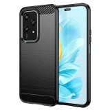 Husa Techsuit Carbon Silicone Honor 200 Lite, Protectie Antishock, Margini Proeminente, Negru