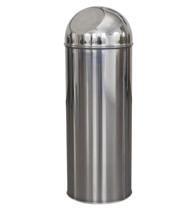 Cos de gunoi, inox, 30 litri, capac push, dimensiuni 25 x 70 cm