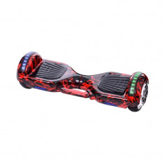 Hoverboard Bluetooth cu boxa HR, LED, 20 km/h, suporta maxim 120 kg, Rosu/Negru foto