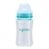 Biberon de sticla180 ml+2 tetine, U-Grow