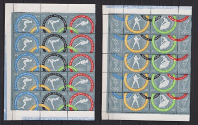 ROMANIA 1960 JOCURILE OLIMPICE ROMA LP. 494+494a +495+496 MNH 5 SCAN foto