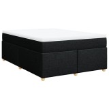 Cumpara ieftin Pat box spring cu saltea, negru, 140x200 cm, textil