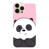 Husa compatibila cu Apple iPhone 15 Pro Max model Sweet panda We Bare Bears, Silicon, TPU, Viceversa, Transparent, Carcasa