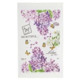 Prosop de Bucătărie din Bumbac, Alb cu Model Liliac de Paște, 60x35cm, CMCLASS