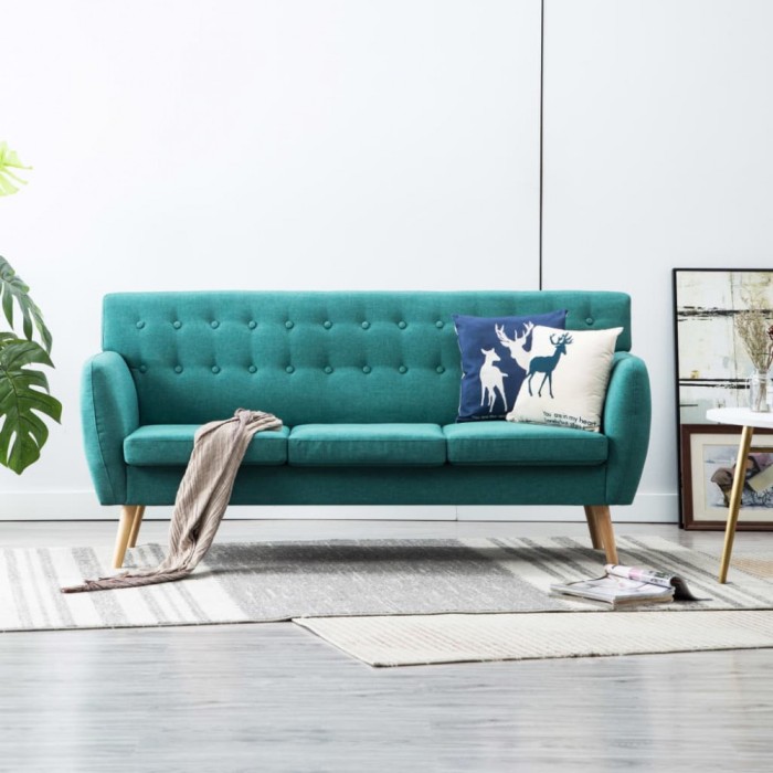 Gossi canapea 3 locuri, tapiterie textila, 172x70x82 cm, verde