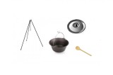 Set ceaun fonta 10,8lit. cu suport 1,2m, lingura de lemn 40cm si capac Handy KitchenServ, Perfect Home