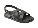 Sandale OTTER negre, 19555, din piele naturala