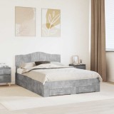 Cumpara ieftin Cadru de pat Gri din beton 160 x 200 cm Lemn prelucrat