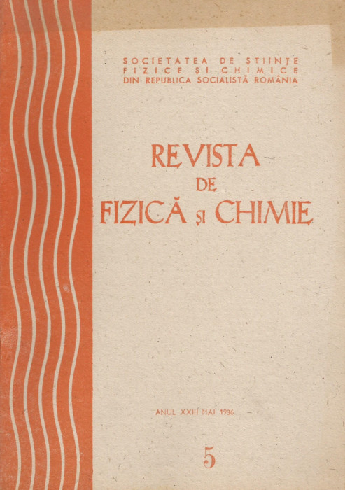 Rom&acirc;nia, Revista de Fizică şi Chimie, nr. 5/1986