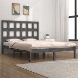VidaXL Cadru de pat, gri, 200x200 cm, lemn masiv de pin
