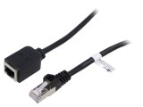 Prelungitor RJ45 F/UTP 5e 1,5m PVC negru 26AWG