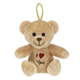 Jucărie Plus, Ursuleț, Mesaj &quot;I Love You&quot;, Maro, 11cm, Oem