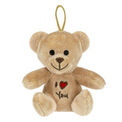 Jucărie Plus, Ursuleț, Mesaj &amp;quot;I Love You&amp;quot;, Maro, 11cm foto