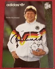 Foto-carte postala-fotbal cu semnatura originala - jucatorul GUIDO BUCHWALD (GERMANIA)