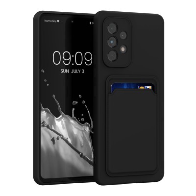 Husa Kwmobile pentru Samsung Galaxy A53 5G, Silicon, Negru, 58146.01 foto