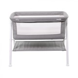 Patut Co-Sleeper Nania Hillary Grey, Pliant, 88x53cm, Saltea inclusa 40x80cm, 0-9kg, Compartiment depozitare