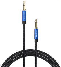 Cablu audio Vention, Jack 3.5mm (T) la Jack 3.5mm (T), 0.5m, conectori auriti, braided BBC, albastru, &amp;quot;BAWLD&amp;quot; (timbru verde 0.03 lei) - 6922794765955 foto