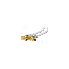 Cablu adaptor coaxial 9,5mm mufa in unghi, coaxiale 9,5mm soclu in unghi, 10m, 75Ω, Goobay - 70450