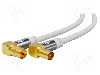 Cablu adaptor coaxial 9,5mm mufa in unghi, coaxiale 9,5mm soclu in unghi, 1m, 75&Omega;, Goobay - 70411