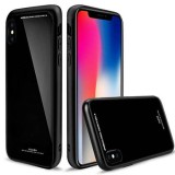 Husa protectie pentru iPhone 7+ Negru Fullbody fata-spate Bumper metalic cu spate de sticla securizata premium, MyStyle