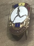 Insigna AMS1 Insigna Veche Complex Sportiv Polisportiv Categoria I - Alergator Atletism Tricolor RSR - Emblema Vintage Colectie Retro Metal