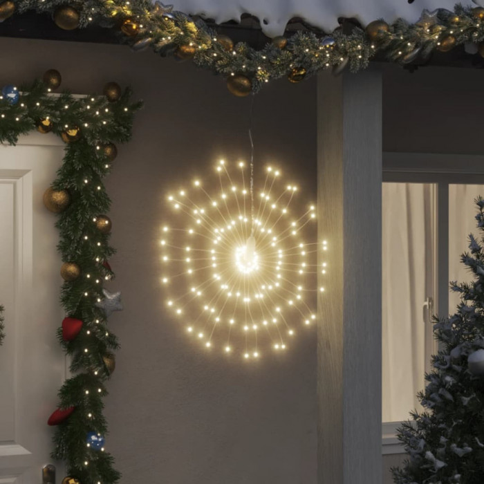 vidaXL Lumini stelare de Crăciun 140 LED-uri, 4 buc., alb cald, 17 cm