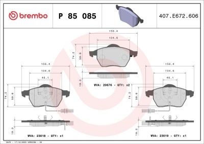 BREMBO P 85 085 PRIME LINE set placute frana,frana disc foto