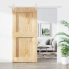 Ușă glisantă cu set feronerie, 100x210 cm, lemn masiv de pin