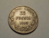 Finlanda 25 Pennia 1908