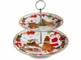 Platou Craciun supraetajat portelan multicolor &Oslash; 27 cm x 23 H