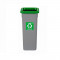 Cos Plastic Reciclare Selectiva, Capacitate 75l, Plafor Fit - Gri Cu Capac Verde - Sticla