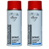 Vopsea Spray Brilliante Rosu Trafic RAL 3020, 400ml, Set 2 bucati