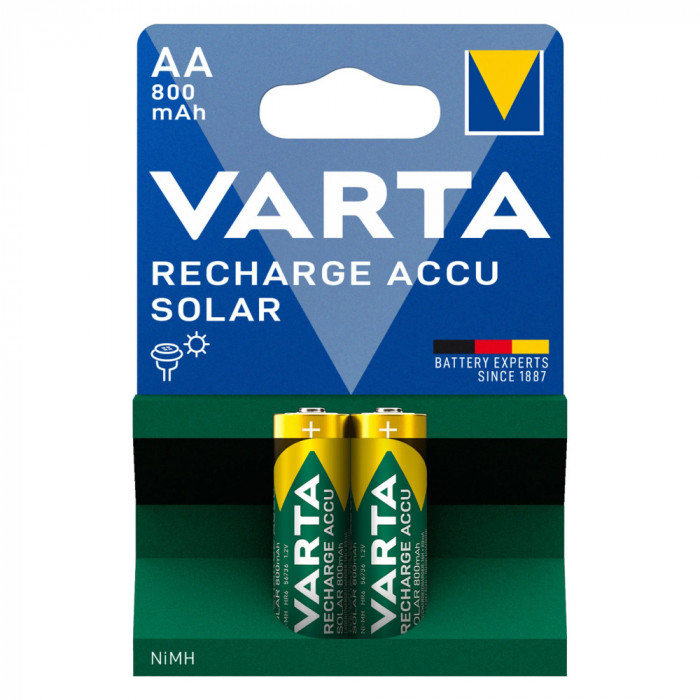 Baterie Reincarcabila Varta AA LR6 Acumulatori Preincarcati Ni-MH 1.2V 800mAh Blister 2 Solar