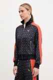 Puma bluză femei, culoarea albastru marin, cu imprimeu, 629792