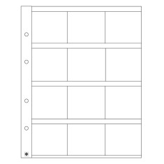 Folii Leuchtturm Optima M12K &ndash; pentru 12 monede &icirc;n cartonașe