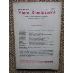 VIATA ROMANEASCA 1939 ANUL XXXI NR 8 - AUGUST
