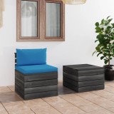 Cumpara ieftin Set mobilier grădină din paleți, 2 piese, cu perne, lemn de pin