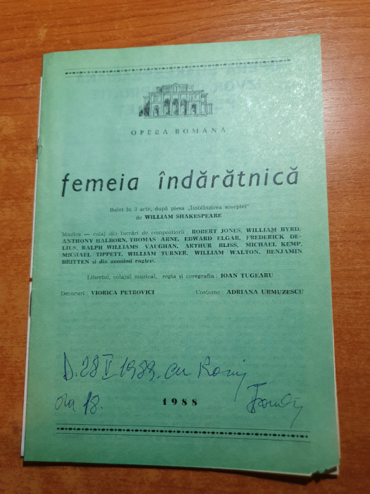 program opera romana1988 - femeia indaratnica