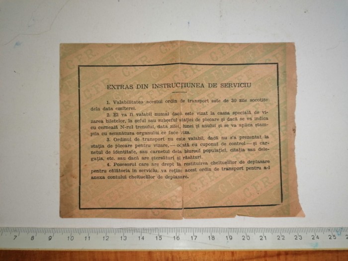 RAR = ORDIN MILITAR DE TRANSPORT CFR 1941