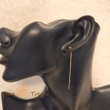 Cercei Onyx Line , Cristal negru 6 cm placati aur 18K Brazilia