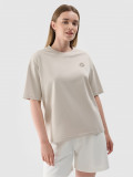 Tricou oversize cu imprimeu pentru femei - bej, 4F Sportswear