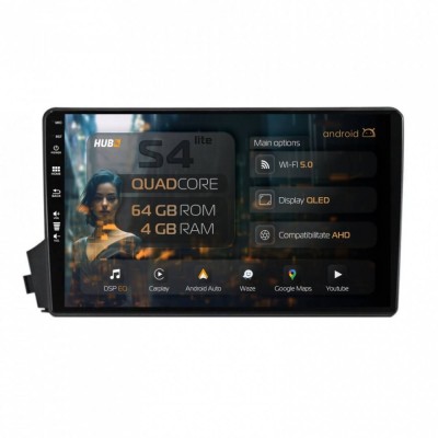 Navigatie Ssangyong Actyon-Kyron (2005-2011) 4GB RAM Android 13 Quadcore DSP GPS Wi-FI Carplay Android Auto USB Bluetooth Waze Touchscreen 9 inch foto